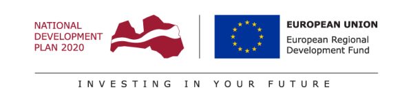 logo of the European Regional Development Fund and Latvian National Development plan 2020